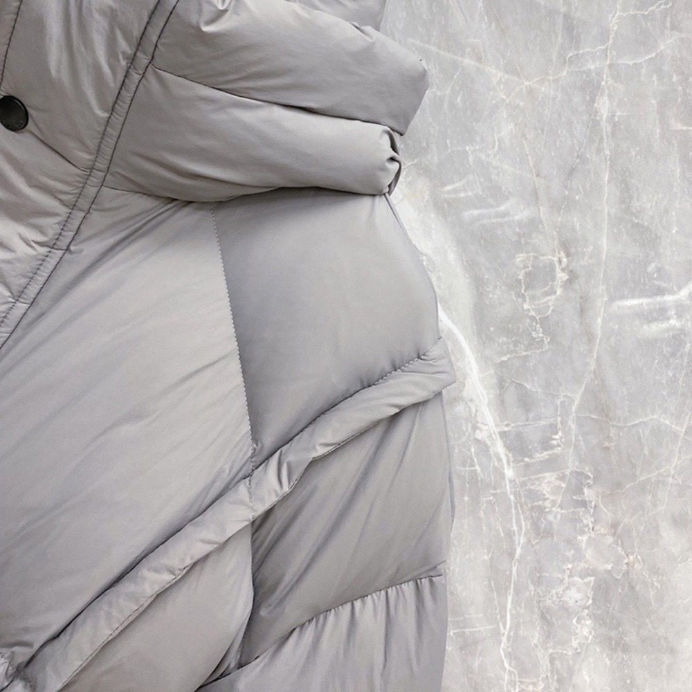Balenciaga Grey Double B Embossed Hooded Down Jacket - Picture 5 of 9